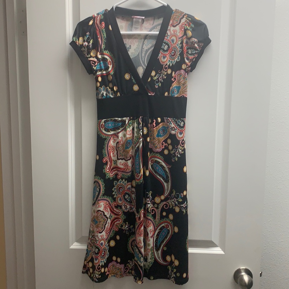 Black paisley dress